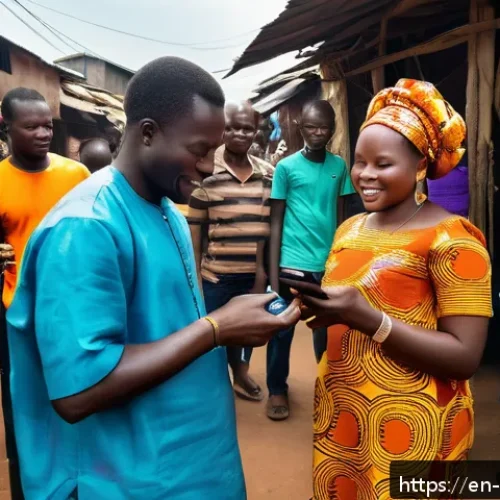 베냉의 은행 시스템과 금융 - A vibrant street market scene in Benin showing a diverse group of small business owners and customer...